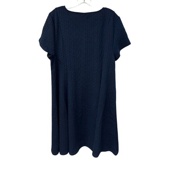 Torrid Navy Skater Sweater Dress Cable Knit Scoop Dress Holiday Size 2X 18-20 - Picture 6 of 7